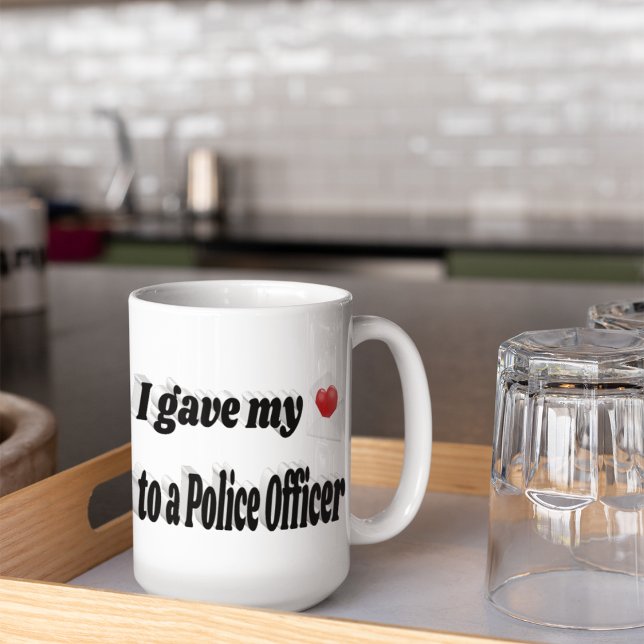 Ich gab meinem Herzen einen Text für einen Polizei Jumbo-Tasse (Von Creator hochgeladen)