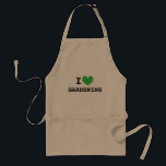 Ich gärte das Herz. Beige grüne Schürze<br><div class="desc">Ich gärte das Herz. Beige Schürze für Damen und Herren. Personalisieren Sie das Vorlagendesign für die Liebe. ALso in anderen Farben erhältlich. Ideal für Gartenliebhaber,  Bauer,  Gemüsebauer,  Landschaftsfotografen etc.</div>