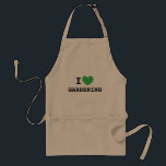 Ich gärte das Herz. Beige grüne Schürze<br><div class="desc">Ich gärte das Herz. Beige Schürze für Damen und Herren. Personalisieren Sie das Vorlagendesign für die Liebe. ALso in anderen Farben erhältlich. Ideal für Gartenliebhaber,  Bauer,  Gemüsebauer,  Landschaftsfotografen etc.</div>