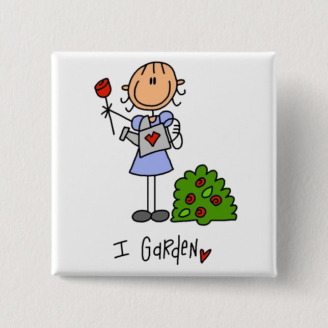 Ich Garten T-Shirts und Geschenke Button (Vorderseite)