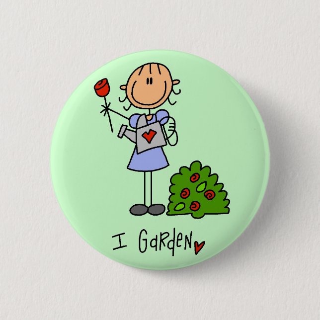 Ich Garten T-Shirts und Geschenke Button (Vorderseite)