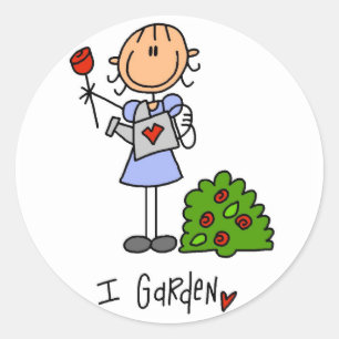 Ich Garten T-Shirts und Geschenke Runder Aufkleber