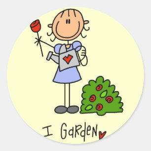Ich Garten T-Shirts und Geschenke Runder Aufkleber