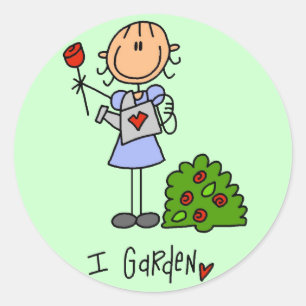 Ich Garten T-Shirts und Geschenke Runder Aufkleber