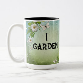 Ich Garten, weil Mord illegal ist Zweifarbige Tasse