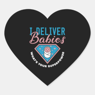 Ich gebe Babys, was für eine Supermacht Ihr Niedli Herz-Aufkleber