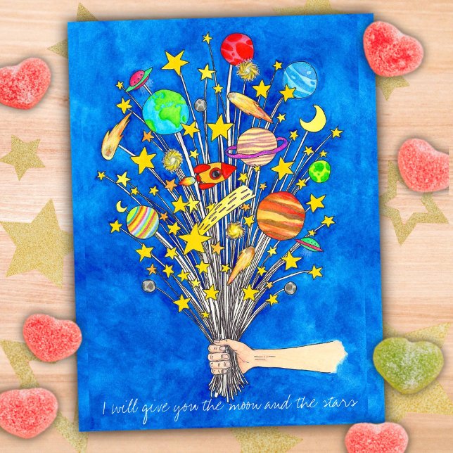 Ich gebe dir den Mond und die Sterne Postkarte (Von Creator hochgeladen)