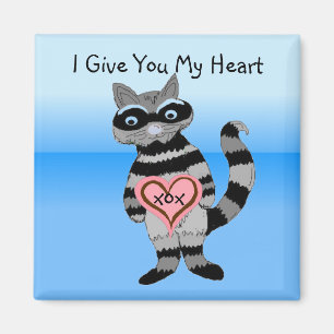 Ich gebe dir mein Herz Waschbär Magnet