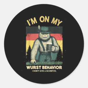 Ich gebe kein Schnitzel deutscher Bierbraut Wurst Runder Aufkleber