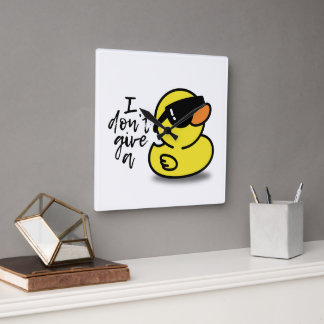 Ich gebe keine Ente Quadratische Wanduhr
