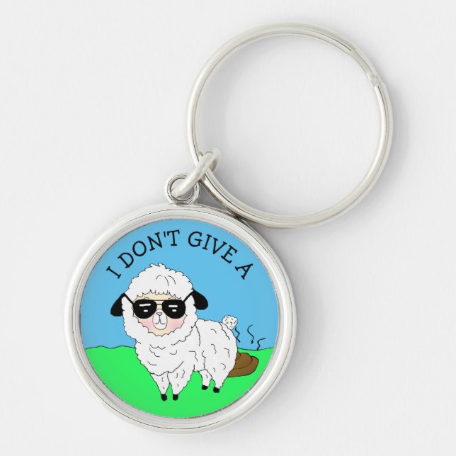 Ich gebe keine ... Sheep Funny Sarcastic Spaß Schlüsselanhänger (Vorne)