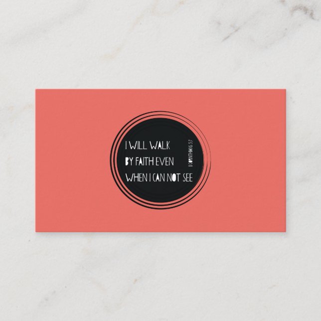 Ich gehe durch Glauben Visitenkarte (Vorderseite)