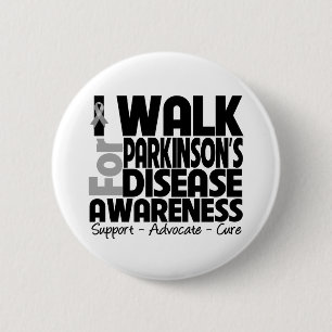 Ich gehe für Parkinson-Krankheits-Bewusstsein Button