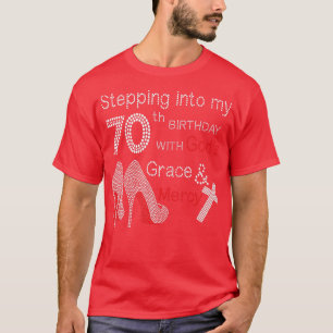 Ich gehe in meinen 70. Geburtstag mit Gottes Gnade T-Shirt