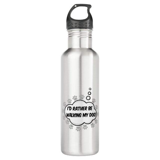 Ich gehe lieber zu meinem Hund Edelstahlflasche (Vorderseite)
