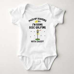 Ich gehe mit Daddy Disc Golf spielen   Disc Golfer Baby Strampler