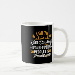 Ich gehe zum Kletterfelsen, weil ich Leute auf dem Kaffeetasse