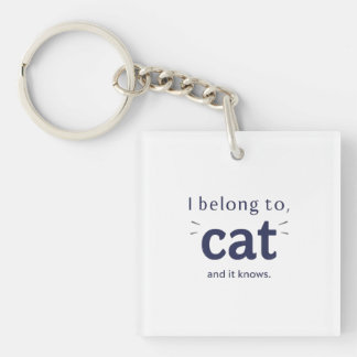 Ich gehöre der Katze Schlüsselanhänger