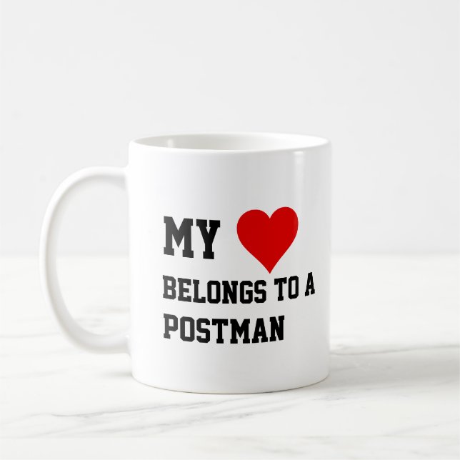Ich gehöre einem Postboten an Kaffeetasse (Links)