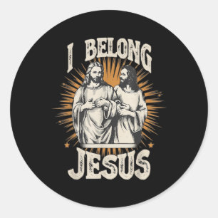 Ich gehöre Jesus Christliche Vintage Jesus Runder Aufkleber