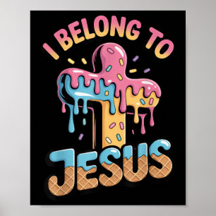 Ich gehöre Jesus Kinder christliche Eisdiele Tropf Poster
