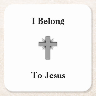 Ich gehöre Jesus-Untersetzer Rechteckiger Pappuntersetzer