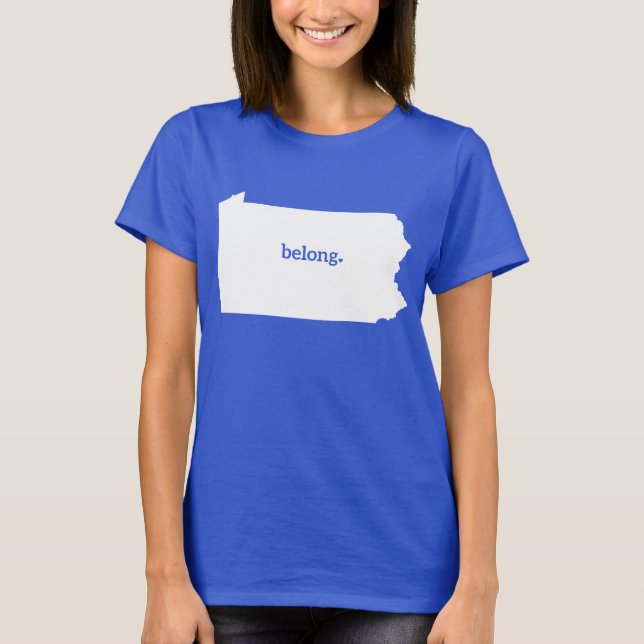 Ich gehöre zu Pennsylvania, Herz T-Shirt (Vorderseite)