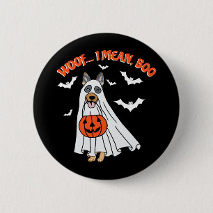 Ich Gemein Boo Funny Ghost Dog Halloween Pumpkin Button