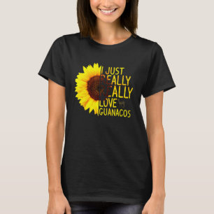 Ich gerade Liebe Guanacos Frauen Alpaca Sunfl T-Shirt