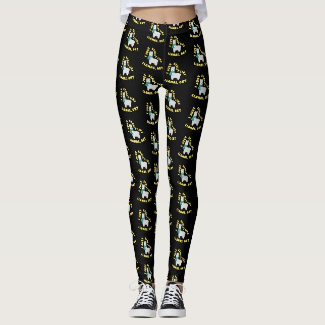 Ich gerade mag wirklich Lamas OKAY? Lustiges Leggings (Vorderseite)