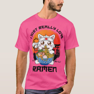 Ich gerade wirklich Liebe Ramen Cat Japanisch Rame T-Shirt