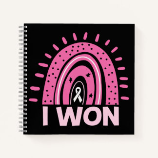 Ich gewann Brustkrebs-Überlebende Pink Rainbow Jou Notizbuch