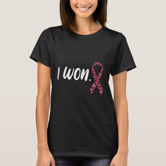 Ich gewann das Bewusstsein für Brustkrebs in Rosa  T-Shirt (Vorderseite)