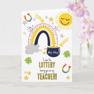 Ich gewann die Lotterie mit dir als mein Lehrer Ir Karte