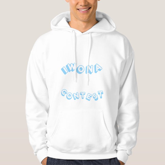 Ich gewann einen Wettbewerb mit Pastel Blue Men Hoodie (Vorderseite)