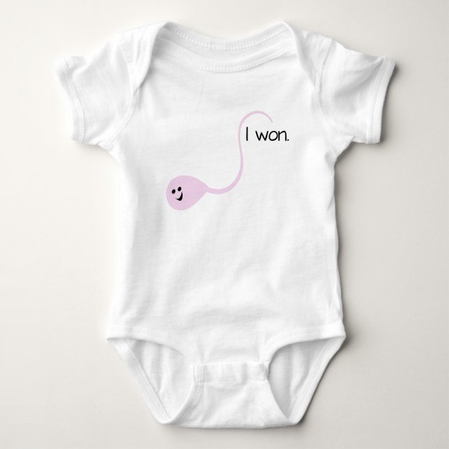 Ich gewann Pink Funny Baby T - Shirt (Vorderseite)