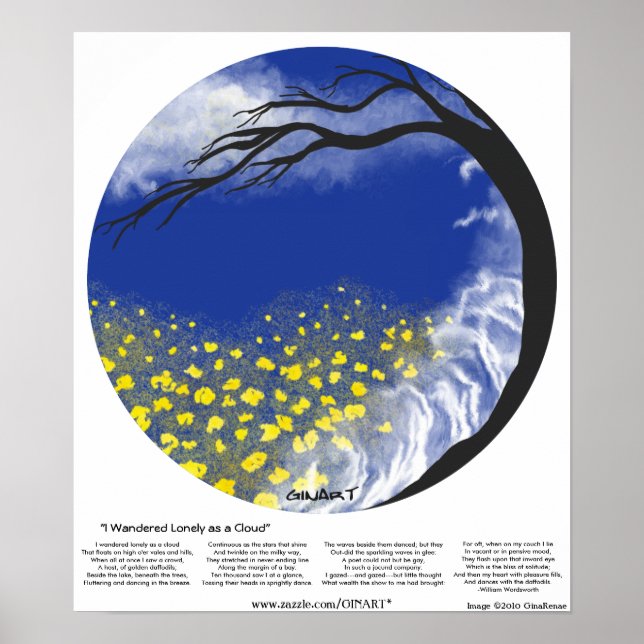 Ich ging einsam als Cloud Mandala Print Poster (Vorne)