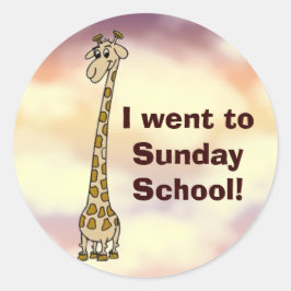 Ich ging zu "Sunday School Stickers" Runder Aufkleber