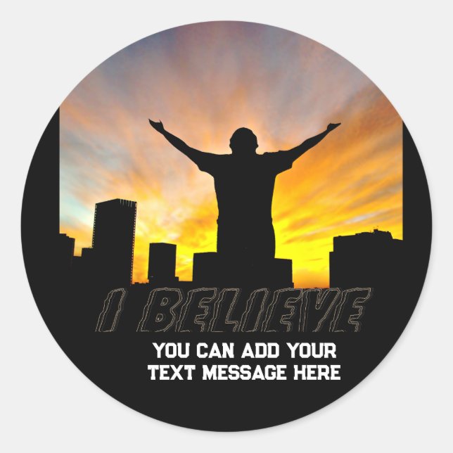 Ich glaube, 2_ runder aufkleber (Vorderseite)