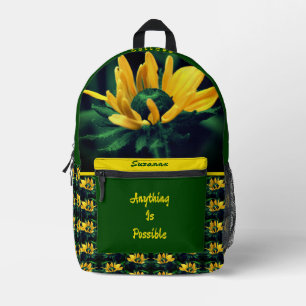 Ich glaube, alles ist möglich, florale Inspiration Bedruckter Rucksack