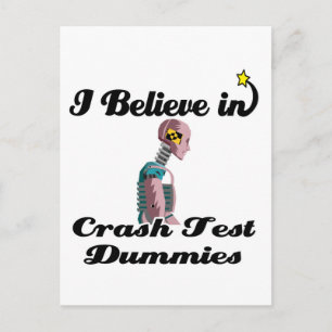 ich glaube an Crashtest-Dummies Postkarte