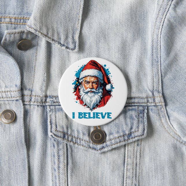 Ich glaube an das Design des Santa Claus Graffiti. Button (Beispiel)