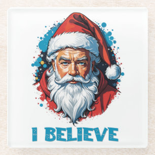 Ich glaube an das Design des Santa Claus Graffiti. Glasuntersetzer