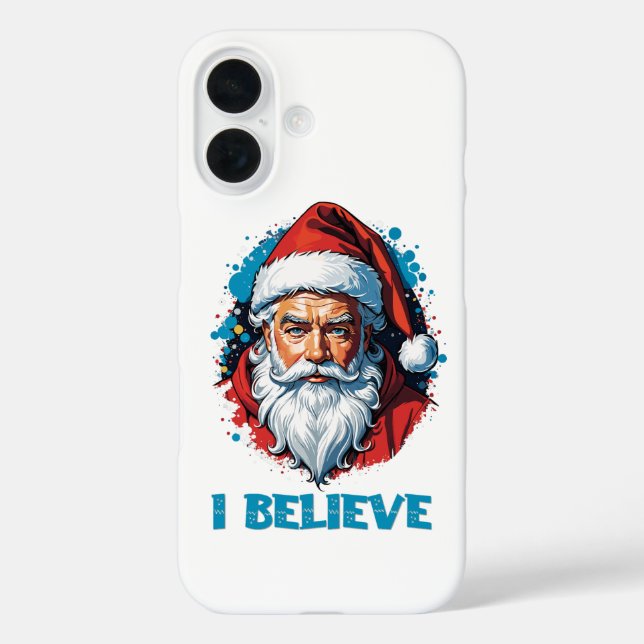 Ich glaube an das Design des Santa Claus Graffiti. iPhone 16 Hülle (Rückseite)