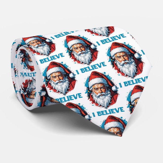 Ich glaube an das Design des Santa Claus Graffiti. Krawatte (Gerollt)
