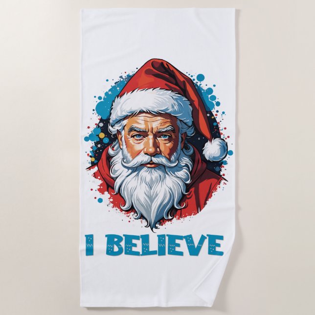 Ich glaube an das Design des Santa Claus Graffiti. Strandtuch (Vorderseite)