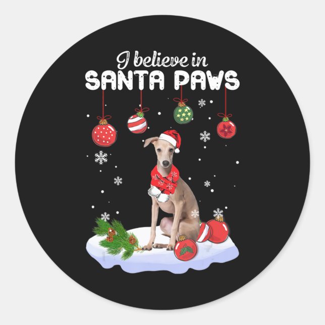 Ich glaube an das italienische Greyhound-Geschenk  Runder Aufkleber (Vorderseite)