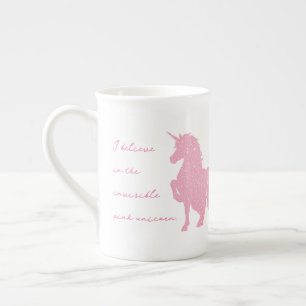 Ich glaube an das unsichtbare rosa Einhorn. Prozellantasse