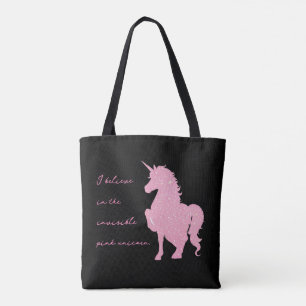 Ich glaube an das unsichtbare rosa Einhorn. Tasche