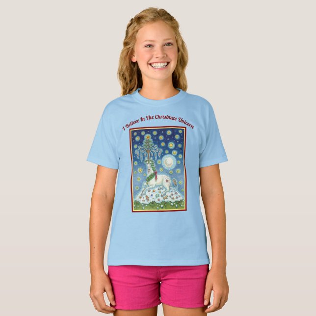 ICH GLAUBE AN DEN T - SHIRT DER CHRISTMAS UNICORN  (Vorne ganz)